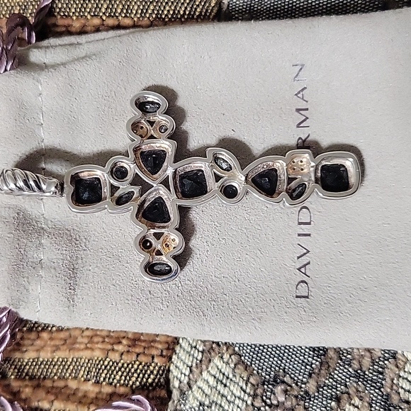 Authentic David Yurman 925  Black Onyx Cross - Picture 10 of 15